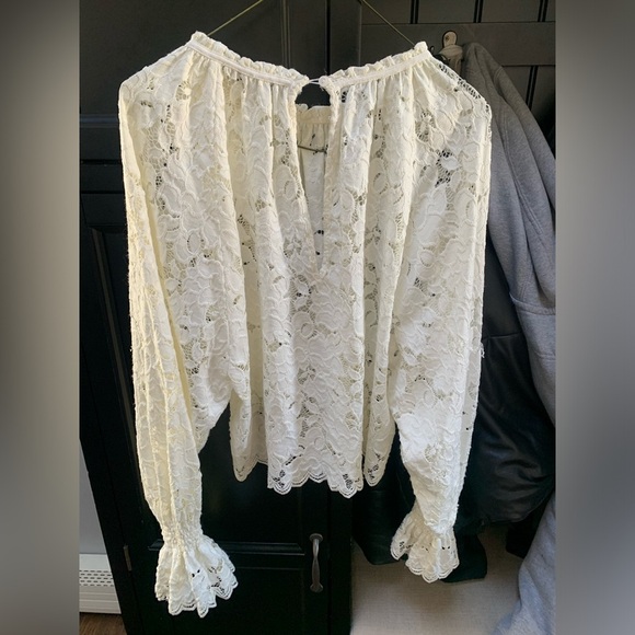 Free People off white lace blouse size XS - Picture 2 of 7